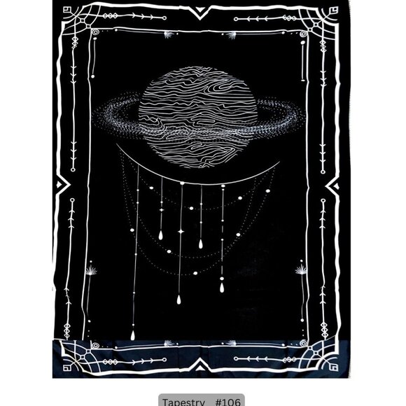 Other - Black Celestial Saturn Tapestry Hanging Wall Decor